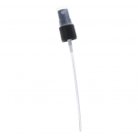 Micro sprayer black with cap PP natural; dia 18/410; dose 0,12ml; tube length 110mm