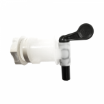 Tap PVC with back nut including 2 seals white/black
