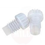 White plastic cork with finned steam (100 pieces)