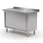 Work table cabinet with sliding doors - welded 1400x600x(H)850