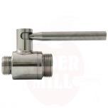 Stainless steel ball valve 1/2 "x 3/4" M / M