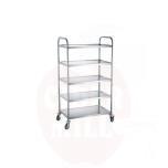 Riiul 860x540x1560mm roostevaba, ratastel