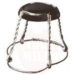 Cages in free belt with silver wire and an anonymous black cap