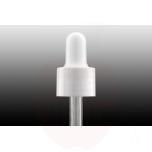 Plastic dropper in white with white gloss tits, and glass tube 53mm