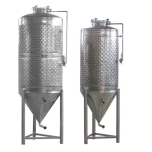 FERMENTER WITH REFRIGERATED TRUNK AND CONE- double jacket also at the cone - conical bottom 60° - WITH INSULATION (5Omm)