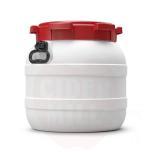 40 L drum with lid, PE, white red