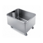 Wheeled tub with removable grill and drain cock, dimensions mm. 800x600x750h
