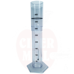 Graduated glass measuring cylinder 400 ml - plastic base