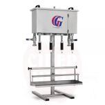 Gravity Filler RF4 with 4 filling valves for bottling as table model made of stainless steel