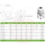 Plastic tank 6300l (cone base) with legs