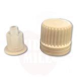 Dropper - PP cap in white with a security ring dia 18/410- dispenser drops of HDPE natural