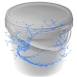 Distiled, demineralized water in 20L, in a bucket