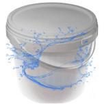 Distiled, demineralized water in 20L, in a bucket