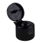 Kunststoffkappe 18 mm GL18, schwarzer Klappdeckel