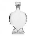 Glass bottle 500ml heart-1 transparent
