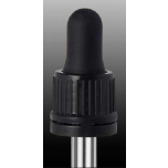 PP black dropper with black tits, locking ring and 71mm glass tube suitable for BO25 30ml
