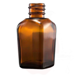 Squere glass bottle 20ml in brown