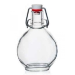 Glasflasche 200ml Feierabend transparent, mit Drahtverschluss