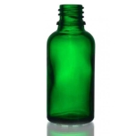 Round green transparent glass bottle 30 ml, neck size 18/410