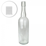 Glasflasche 750ml mit Klappdeckel, 12 Stück, transparent