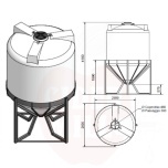 Plastmahuti 12000l koonusega, metallalusel