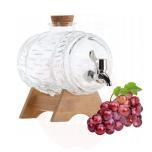 Barrel 1,5l glass + wooden base 