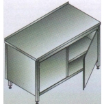 Ruostumaton pöytä 1500x700x850 mm, kaapit alla