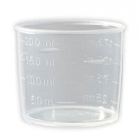 Measuring cup 5-20ml for 28mm cap, transparent
