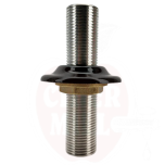 Threaded 100mm shank with 5/8 nut and black sealing collar, stainless steel