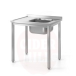 Sink table – bolted, depth 600 mm, HENDI, Profi Line, Sink on the right, 1000x600x(H)850mm