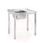 Sink table – bolted, depth 600 mm, HENDI, Profi Line, Sink on the left, 1000x600x(H)850mm