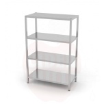 4 täisriiuliga hoiuriiul - poltidega kinnitatud, HENDI, Kitchen Line, 1000x500x(H)1800mm