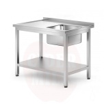 Sink table with shelf – bolted, depth 700 mm, HENDI, Profi Line, Right, 1000x700x(H)850mm