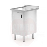 Sink table, welded, with cabinet and hinged doors, HENDI, Profi Line, 500x600x(H)850mm