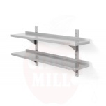 Kahekordne seinariiul, reguleeritav, 2 klambriga, HENDI, 1200x300x(H)600mm