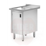 Tarjoilutaso, hitsattu, kaapilla ja saranoilla ovilla, HENDI, Profi Line, 500x700x850 mm, 500x700x(K)850mm