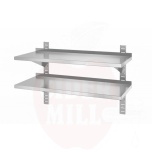 Kahekordne seinariiul, reguleeritav, 2 klambriga, HENDI, 1000x400x600 mm, 1000x400x(H)600mm