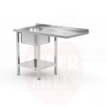 Sink table with shelf and space for undercounter dishwasher, HENDI, left, 1200x700x(H)850mm