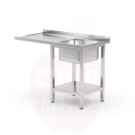 Sink table with shelf and space for undercounter dishwasher, HENDI, right, 1200x700x(H)850mm