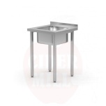 Sink table, bolted, HENDI, Kitchen Line, sink bowl in the middle, 600x600x(H)850mm