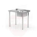Sink table, bolted, HENDI, Kitchen Line, sink bowl on the right side, 800x600x(H)850mm