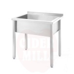 Galds ar vienu mazgāšanas vannu, metināts, HENDI, Kitchen Line, 800x600x(H)850mm