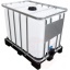 Konteineris IBC 600l plastikinis, naujas ant plastikinio stovo