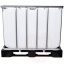 Konteineris IBC 600l plastikinis, naujas ant plastikinio stovo