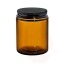 Stiklinis indelis 150ml, rudas su dangteliu