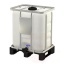 Tara IBC 300l plastiko, ant tvirto plastiko pagrindo