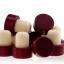 Synthetic T-cap 19mm 35/29mm 500pc, wood bordeaux