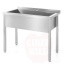 Table with single wash trough – welded, HENDI, Profi Line, 1000x600x(H)850mm