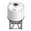 Plastic tank 6300l (cone base) with legs